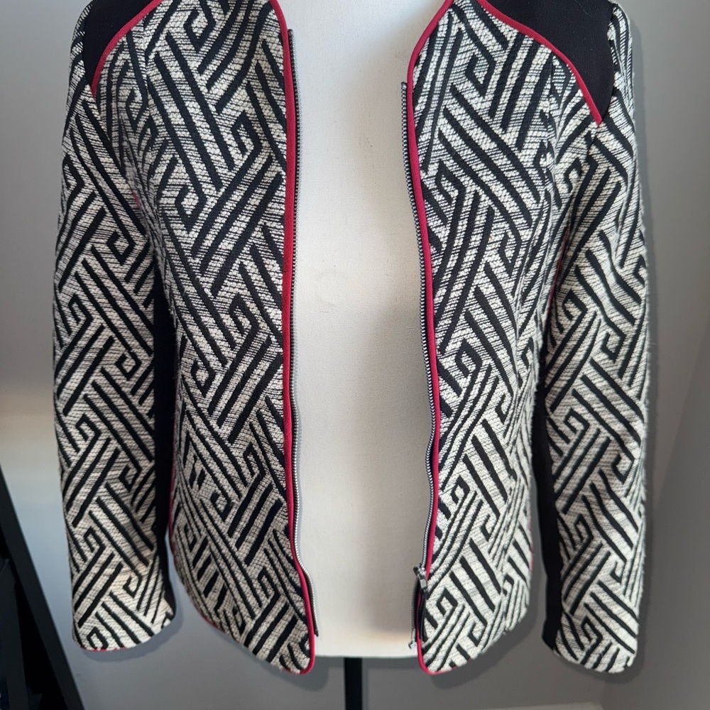Geometric Black and White Jacket